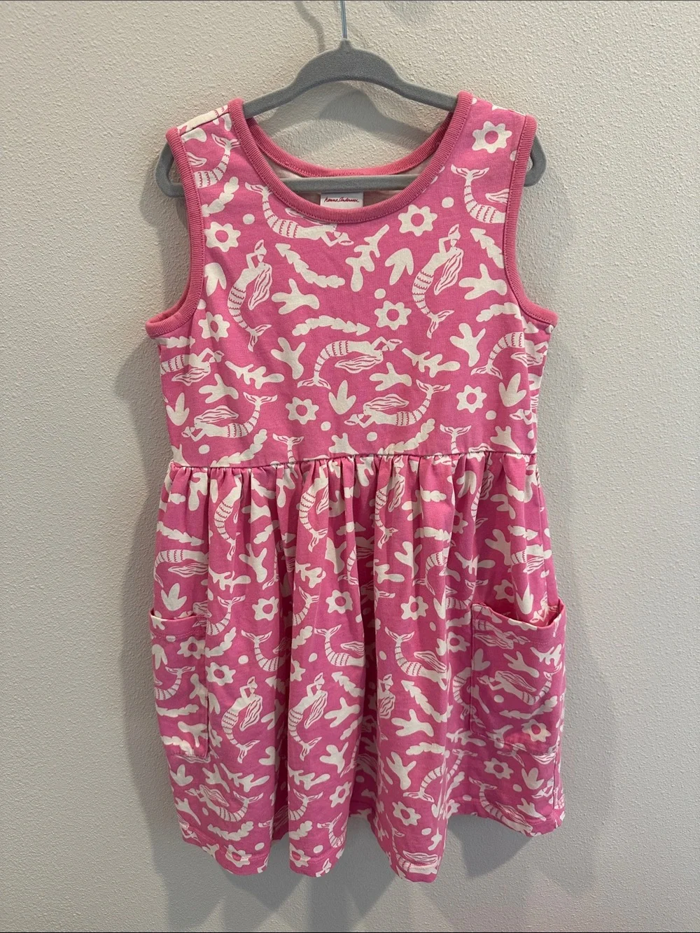 Hanna Andersson Pink Floral & Sea Print Sleeveless Dress
